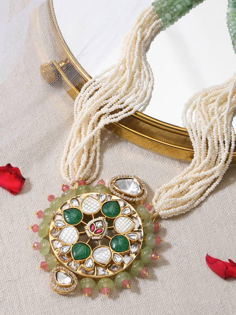 Wondrous Multi-Colour Beaded Necklace : JBRMR24NK20