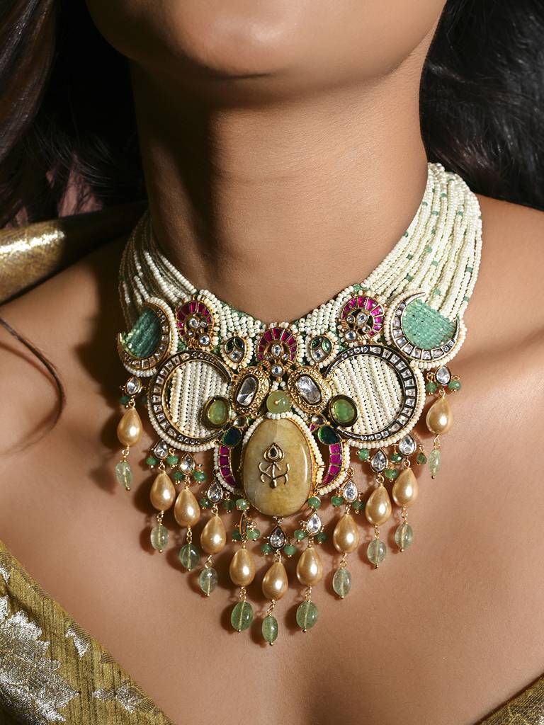 Opulant Multi-Colour Beaded Necklace : JBRMR24NK23