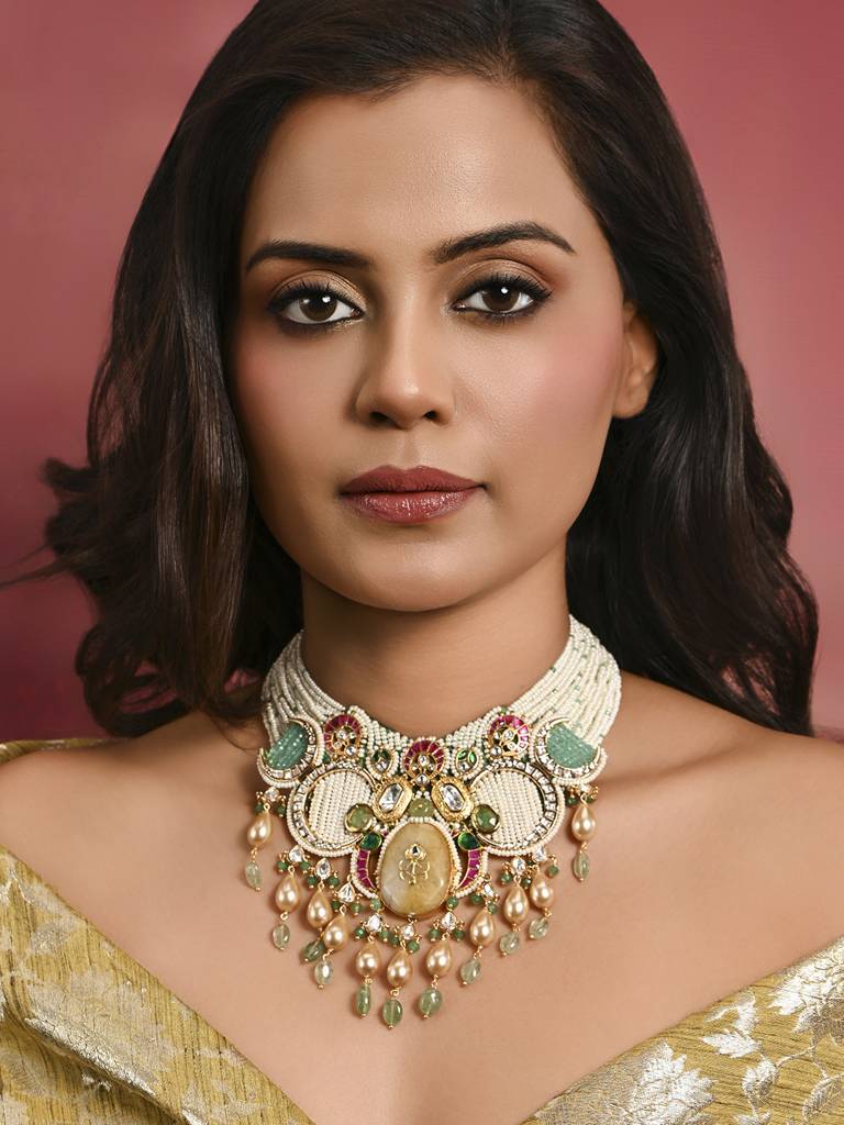 Opulant Multi-Colour Beaded Necklace : JBRMR24NK23