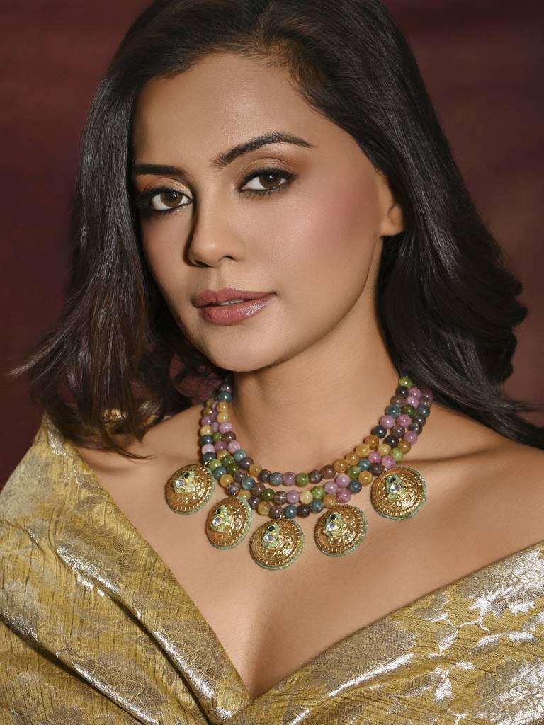 Lustrous Multi-Colour Beaded Necklace : JBRMR24NK24