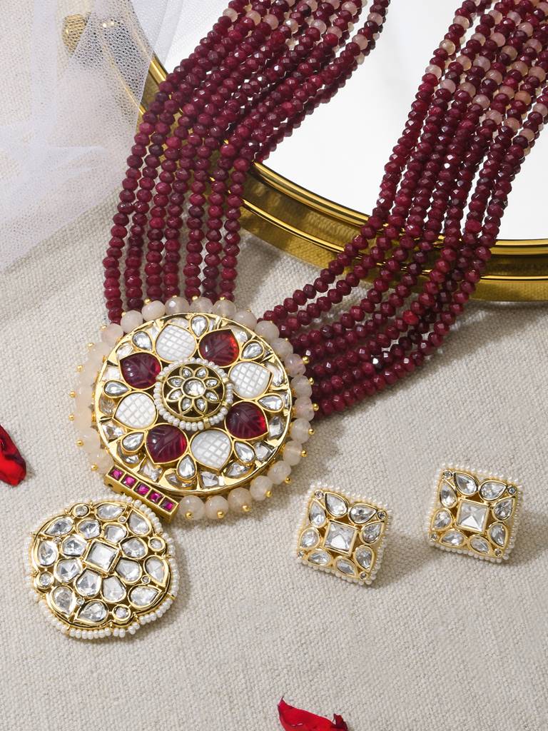 Luxuriant Necklace With Earrings : JBRMR24NKS63