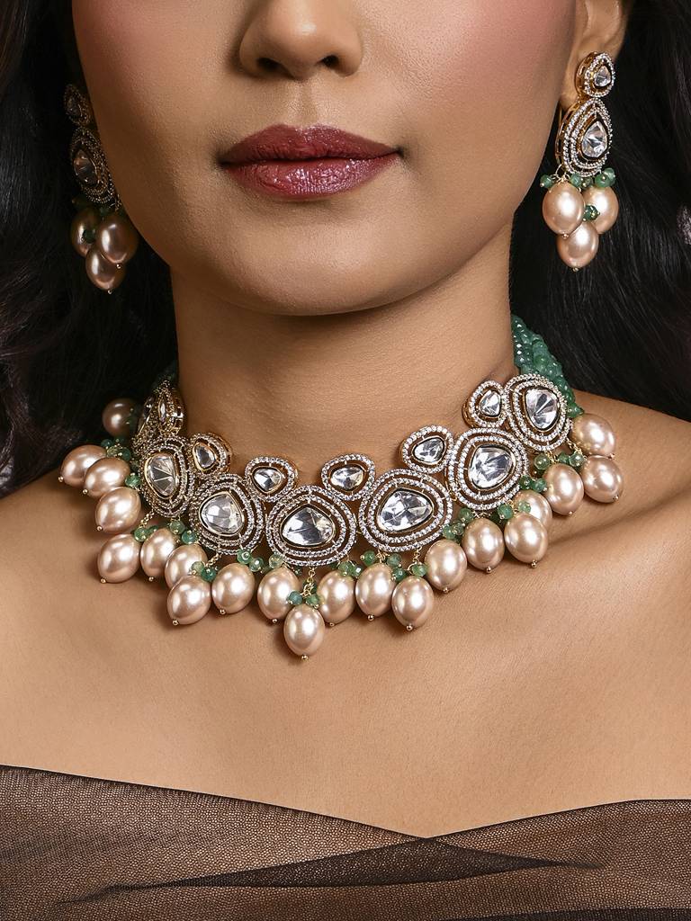 Ravishing Necklace With Earrings : JBRMR24NKS77