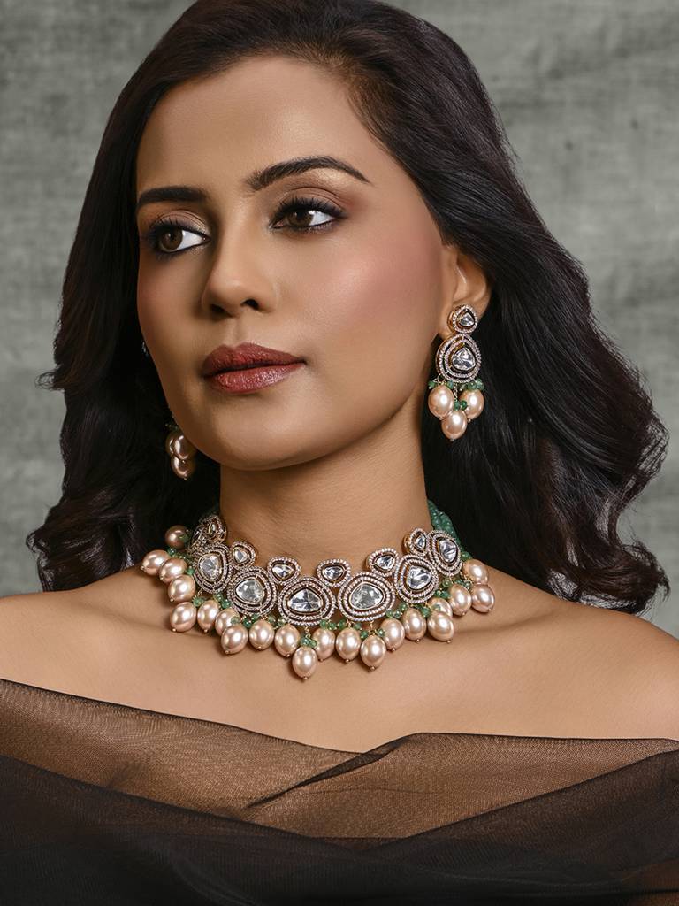 Ravishing Necklace With Earrings : JBRMR24NKS77