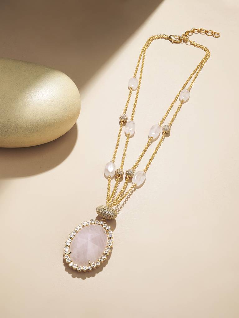 Sun-Kissed Quartz Necklace : JBRNK8FB24