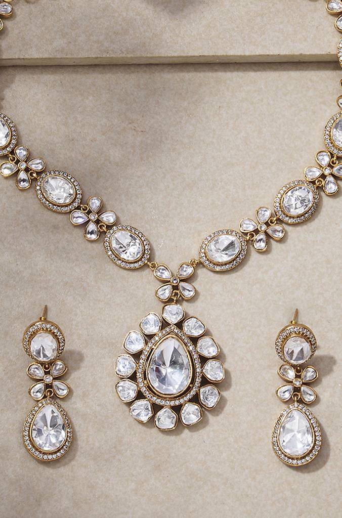 Charismatic Polki Necklace Set : JBRNS1FB24
