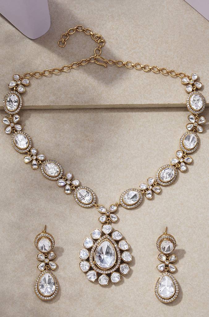 Charismatic Polki Necklace Set : JBRNS1FB24