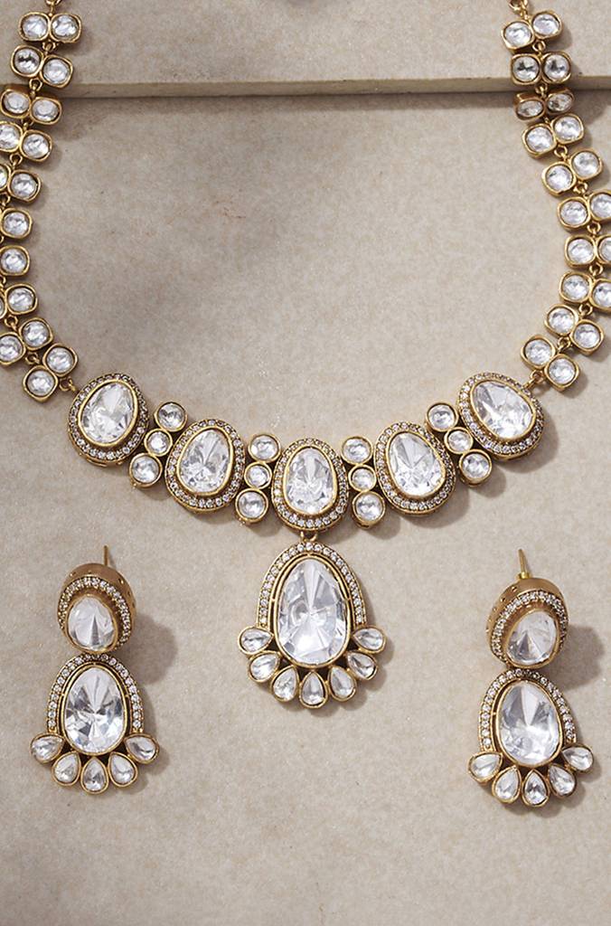 Enchanted Polki Necklace Set : JBRNS4FB24