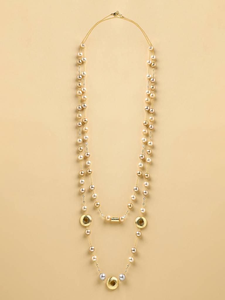 Gold Pearl Beaded  Sautoir