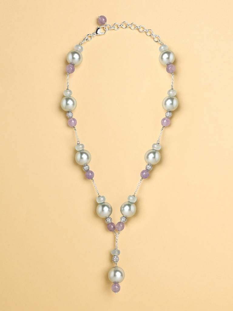 Sky Pearl Lariat Necklace
