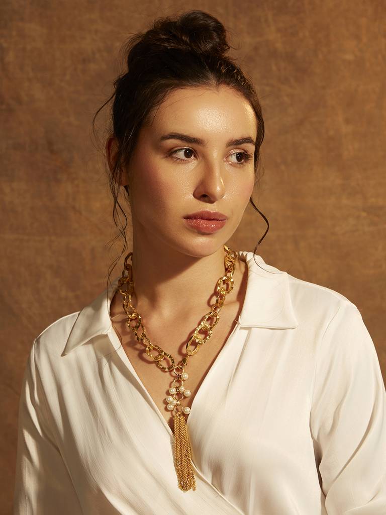 Link Chain Lariat Necklace