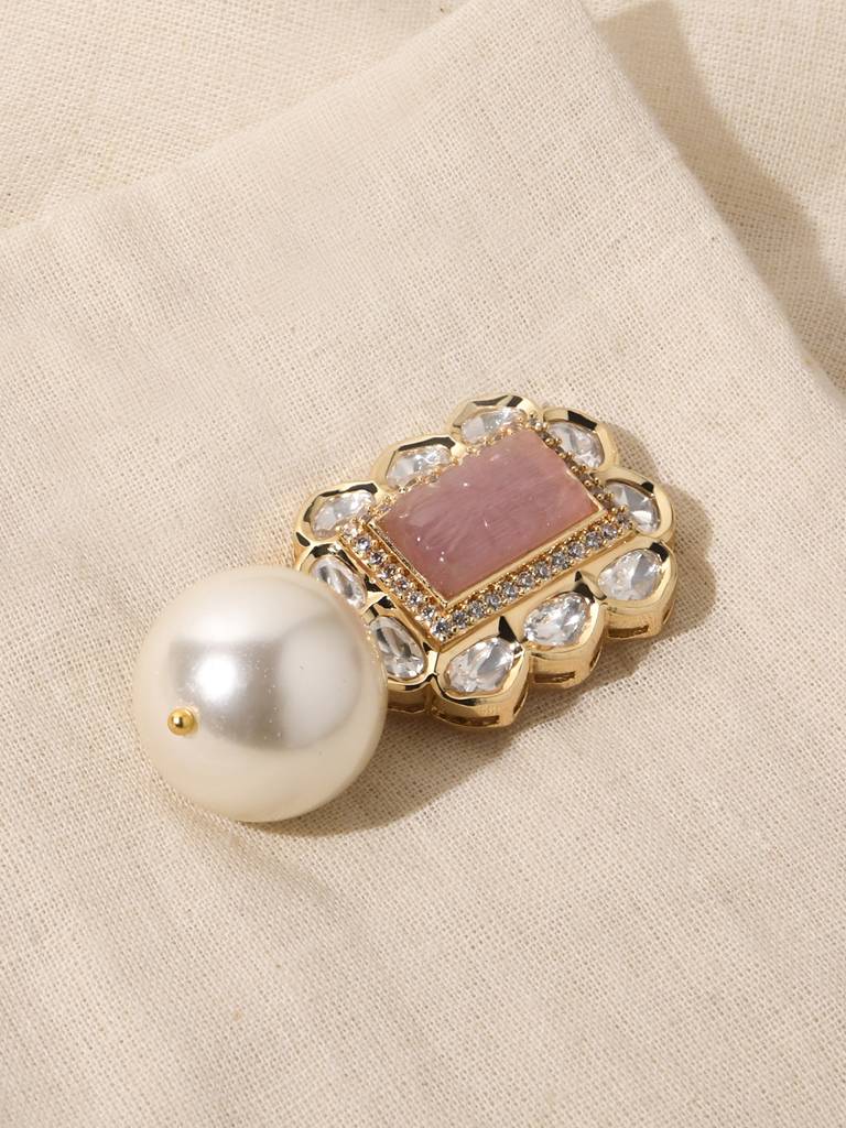 Pink White Pearl Drop Earring : JBRPRMYER46
