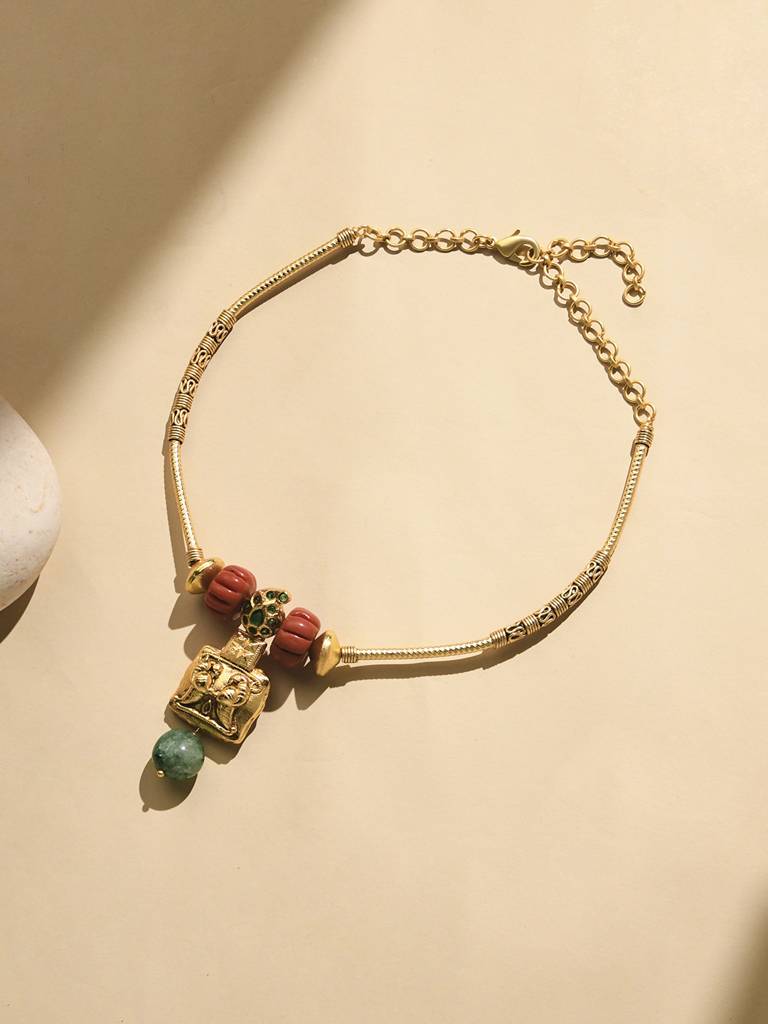 Festive Multi-Colour Stiff Wire Choker : JBRPRMYN14