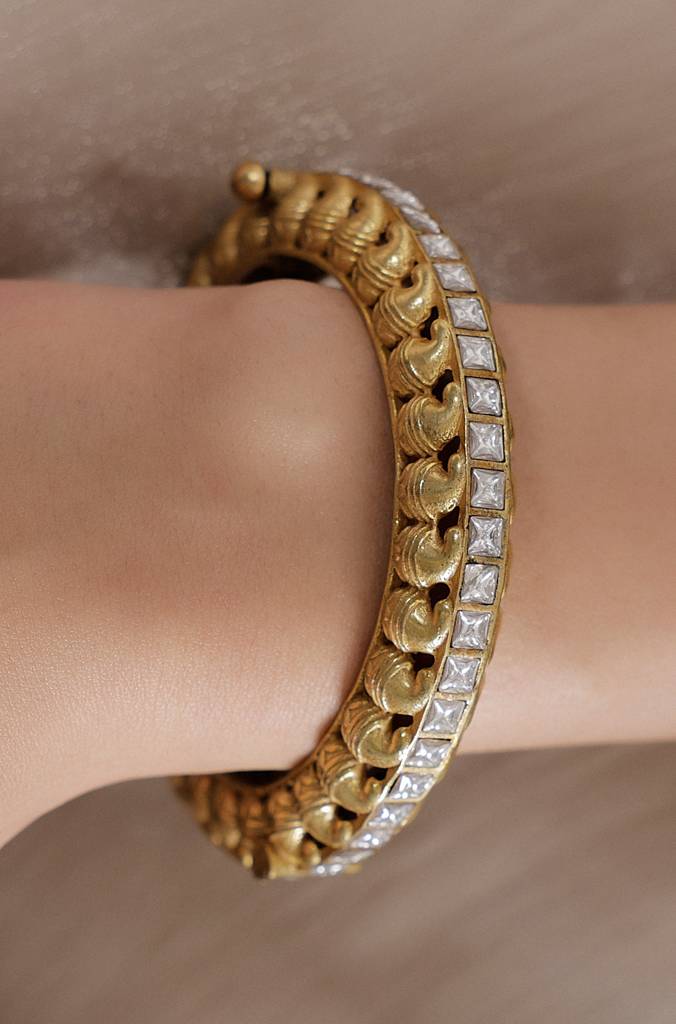 Golden Polki Bangle Kada : JBRSSBR30