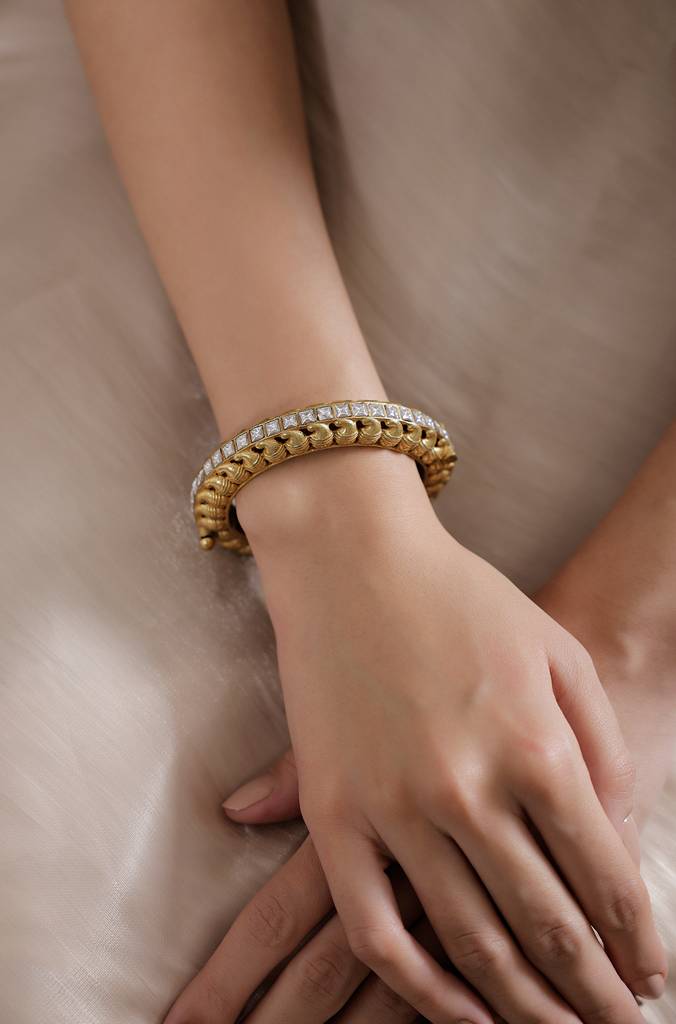 Golden Polki Bangle Kada : JBRSSBR30