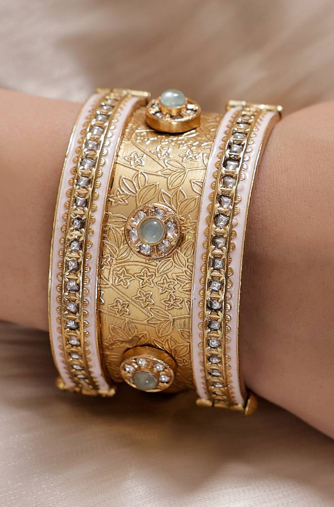 Golden Jadau Bangle Kada : JBRSSBR31