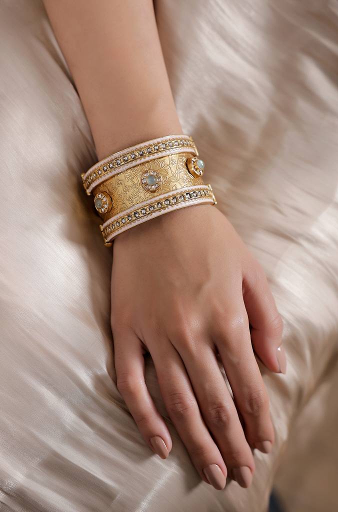 Golden Jadau Bangle Kada : JBRSSBR31
