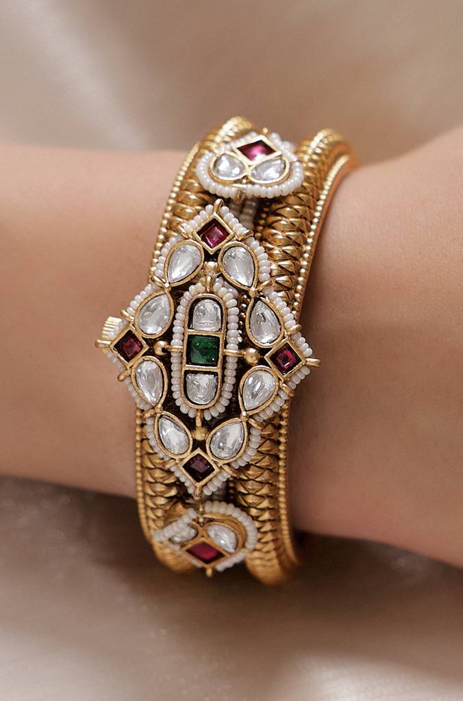 Polki-Pearl Bangle Kada : JBRSSBR32