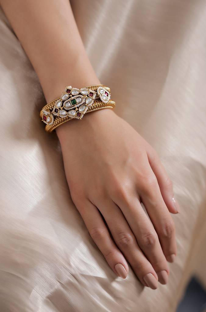 Polki-Pearl Bangle Kada : JBRSSBR32