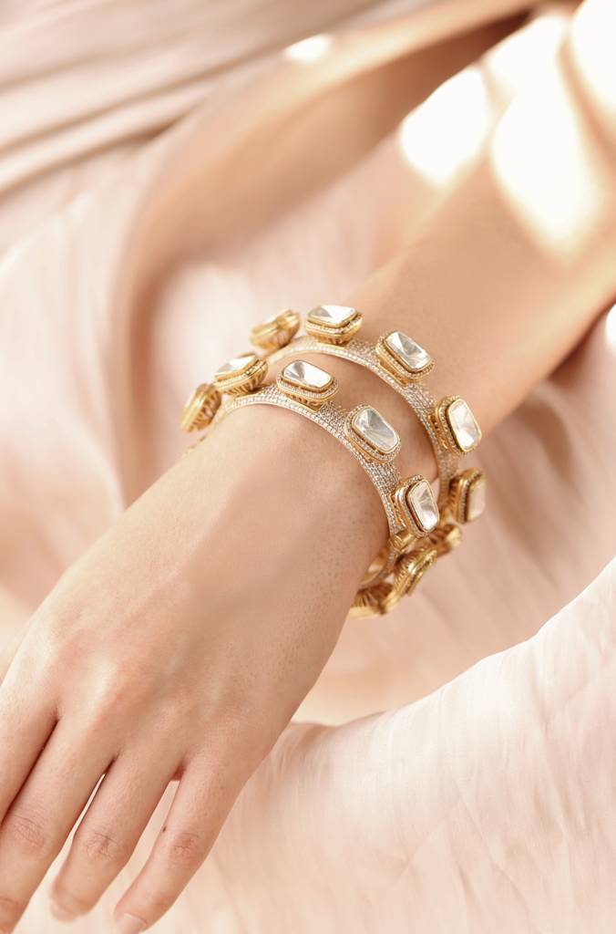 Gleaming Splendor Bangles (Pair) : JBRSSBR72
