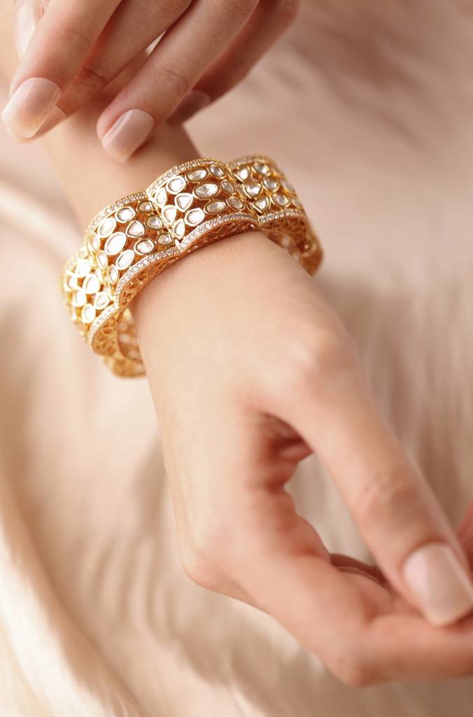 Glimmer Kundan Bangle : JBRSSBR83