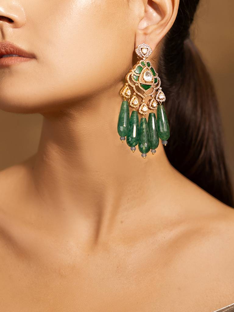 Exquisite Golden-Green Beauty Earrings : JBRSSER121