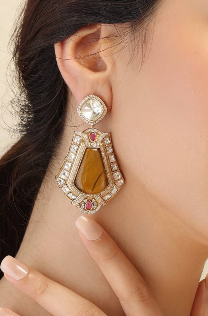 Sunkissed Brocade Drop Earrings : JBRSSER218