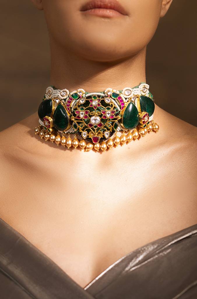 Chic Multi Colour Choker Necklace : JBRSSNK119