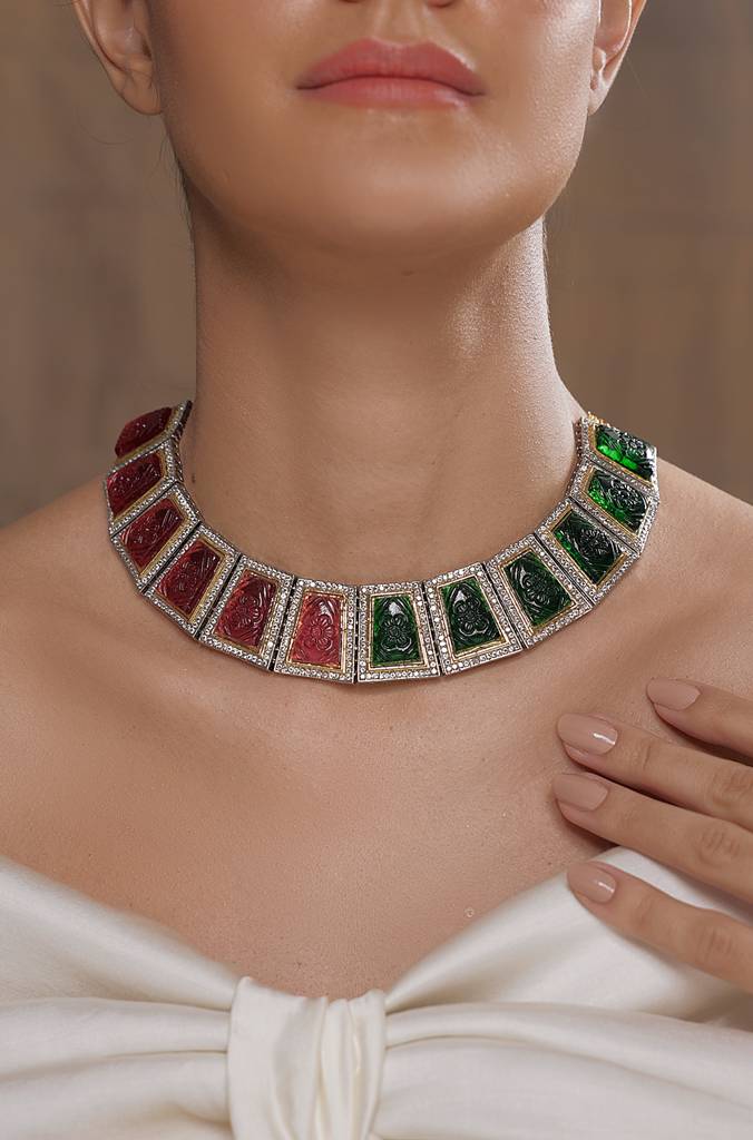 Ember & Evergreen Collar Necklace : JBRSSNK288