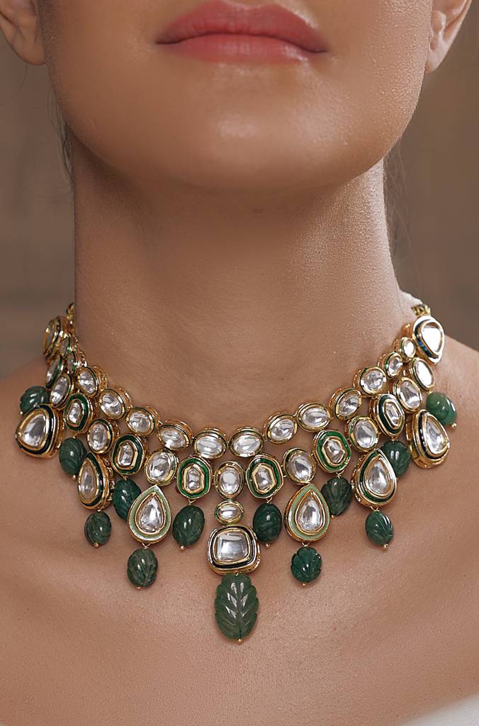 Verdant Polki Kundan Collar : JBRSSNK309