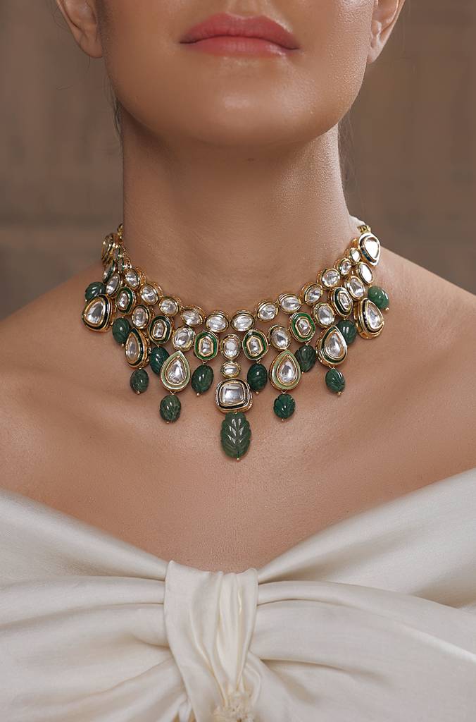 Verdant Polki Kundan Collar : JBRSSNK309