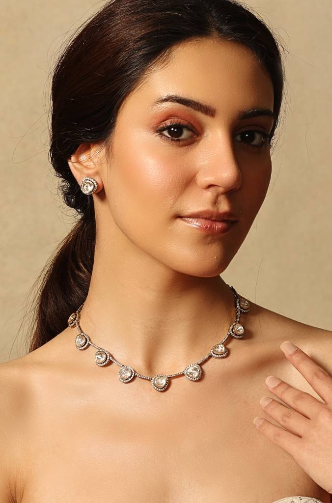 Subtle Sparkle Necklace Set : JBRSSNK452