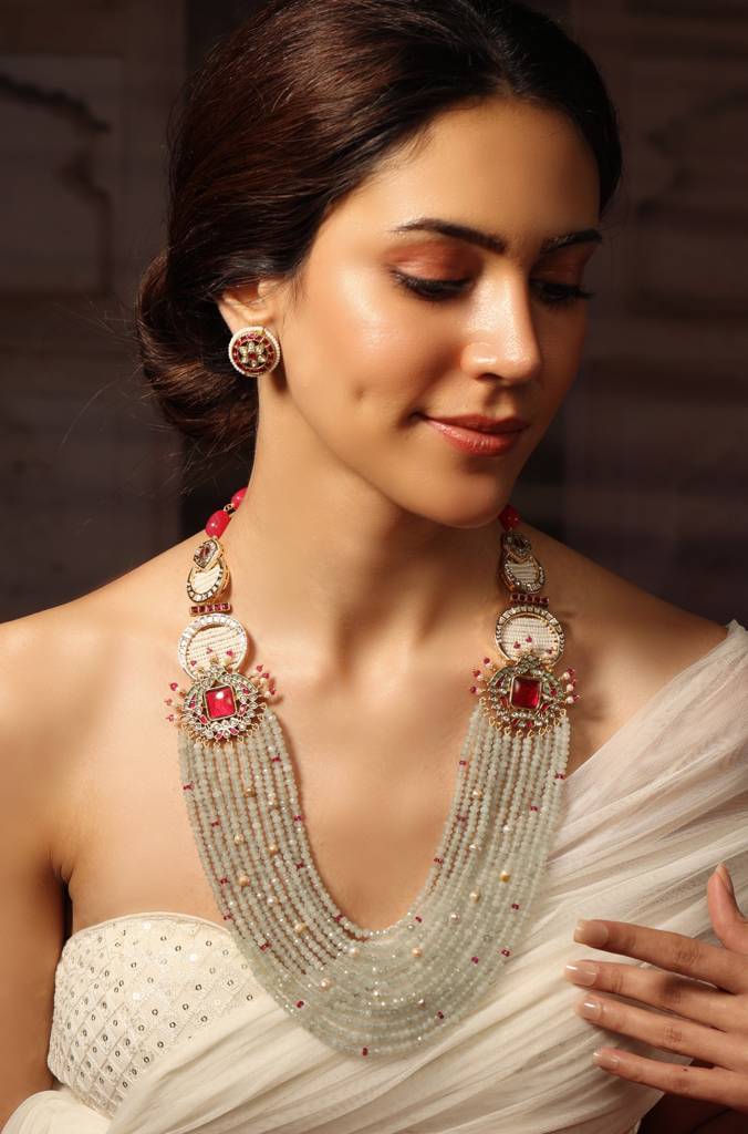 Crescent Radiance Necklace Set : JBRSSNK461