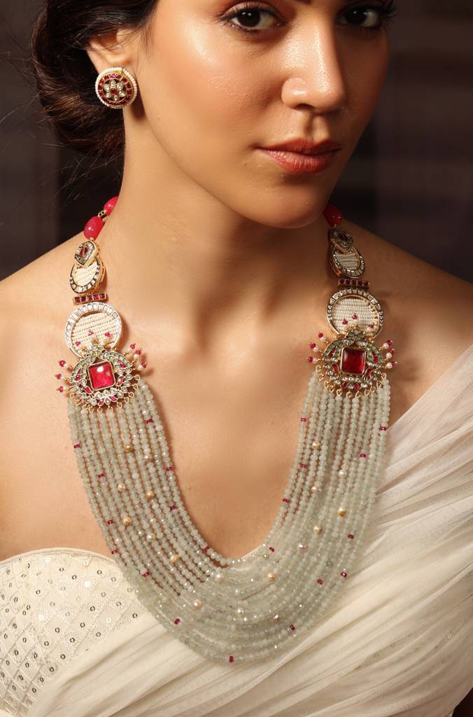 Crescent Radiance Necklace Set : JBRSSNK461