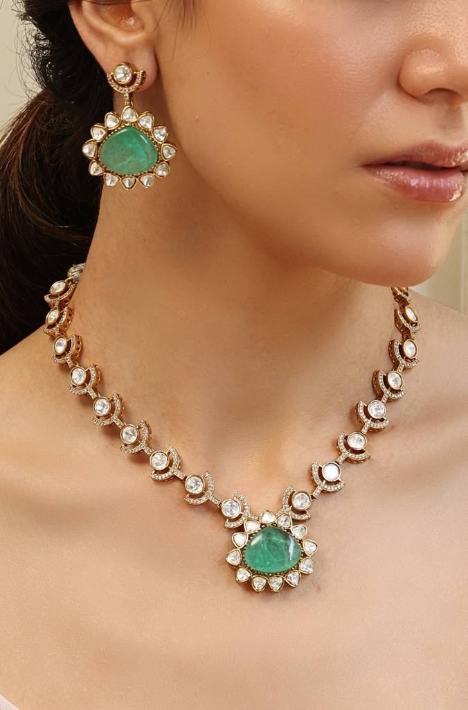 Verdant Valore Necklace Set : JBRSSNK516