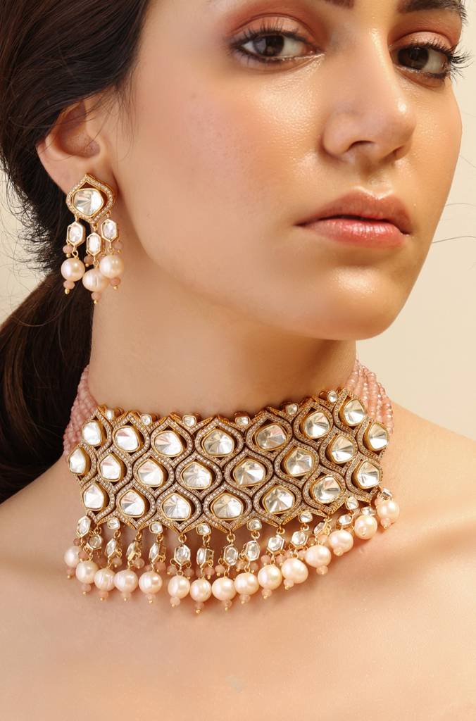Blushing Petals Necklace Set : JBRSSNK531