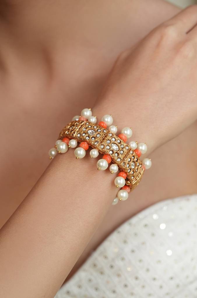 Amber Pearl Polki Kada : JBRTJSBR101