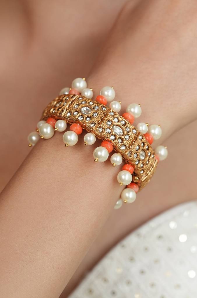 Amber Pearl Polki Kada : JBRTJSBR101