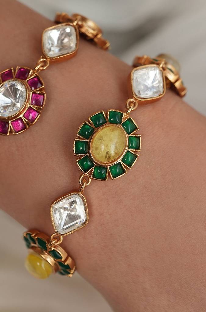 Regal Bloom Polki Bracelet : JBRTJSBR109