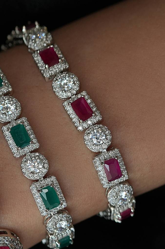 Crimson Glow Silver Bracelet : JBRTJSBR115