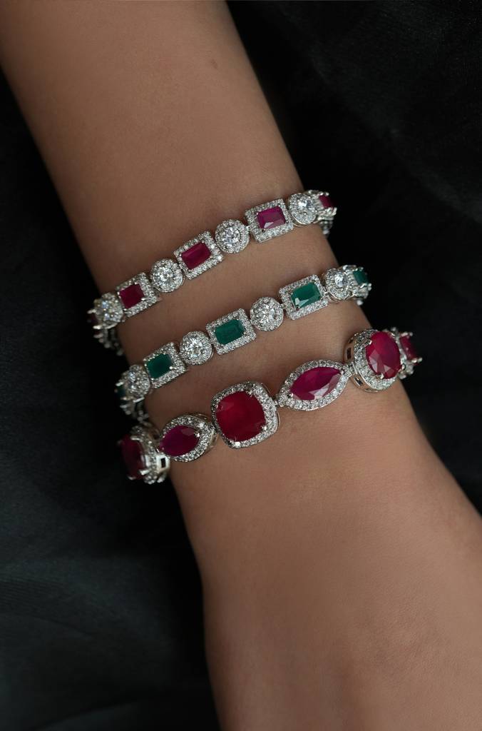 Crimson Glow Silver Bracelet : JBRTJSBR115