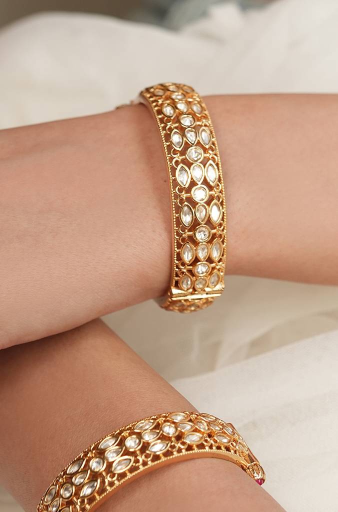 Regal Polki Gold Kada(Pair) : JBRTJSBR156