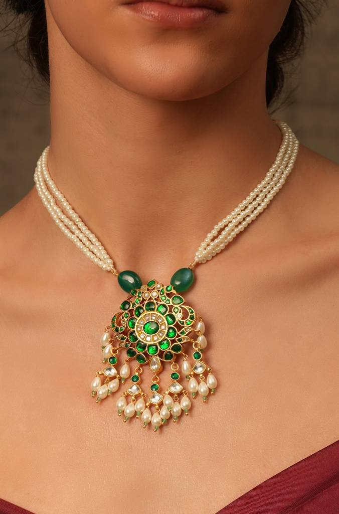 Emerald Frost Beaded Necklace : JBRTJSNK121