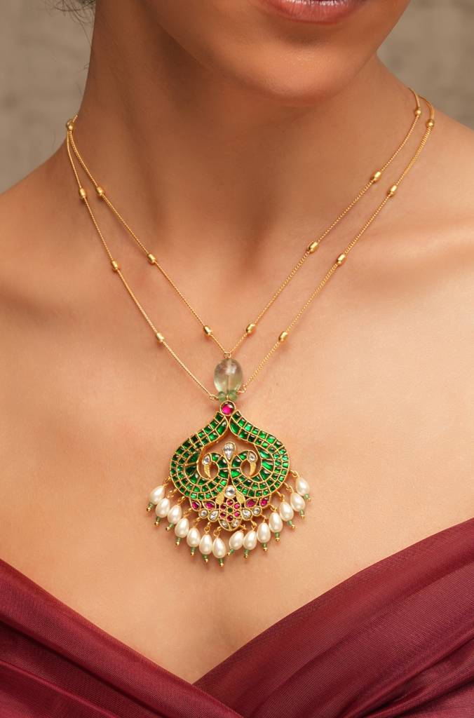 Verdant Grace Rajwadi Necklace : JBRTJSNK129