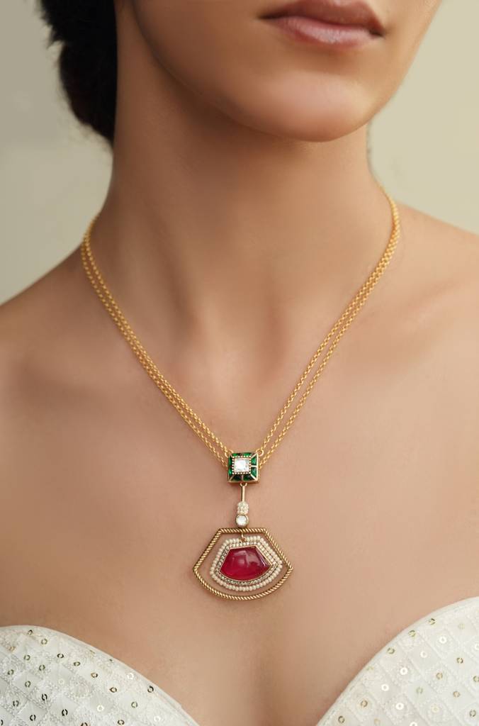 Anchor Flame Red Necklace : JBRTJSNK55