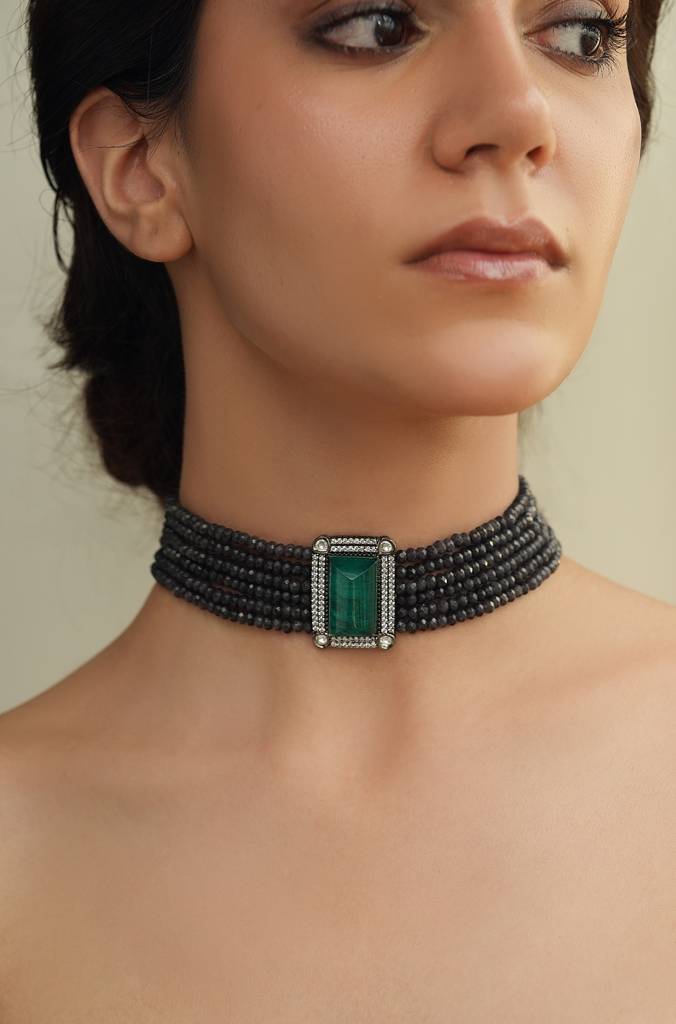 Onyx Green Choker Necklace : JBRTJSNK57