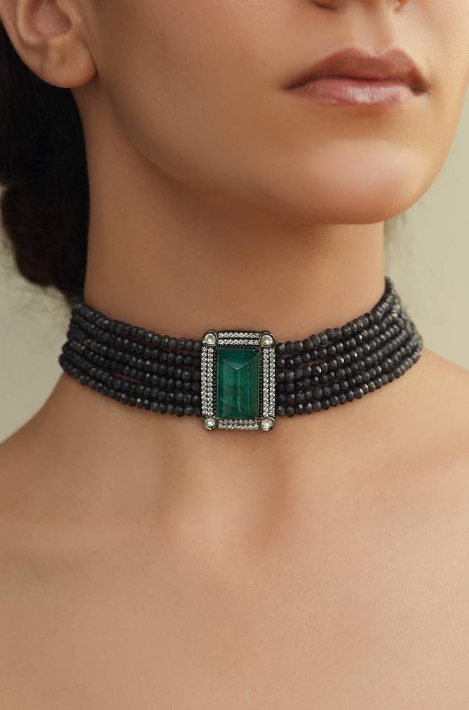 Onyx Green Choker Necklace : JBRTJSNK57