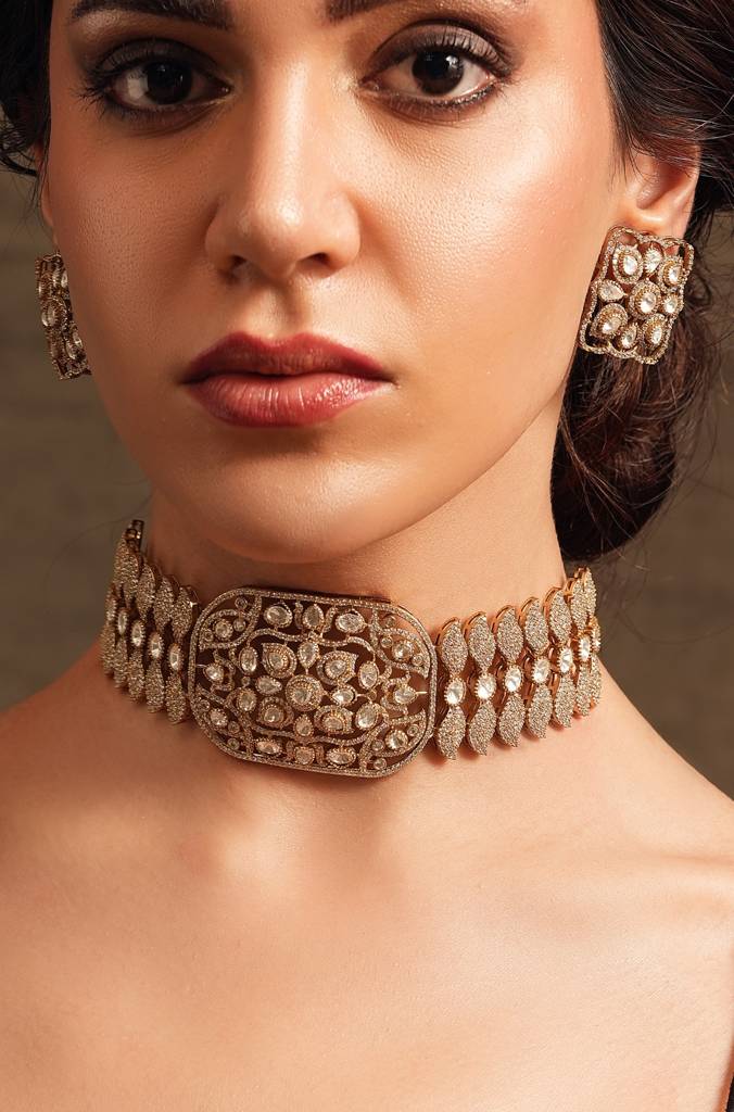 Polki Diamond Choker Set : JBRTJSNKS1