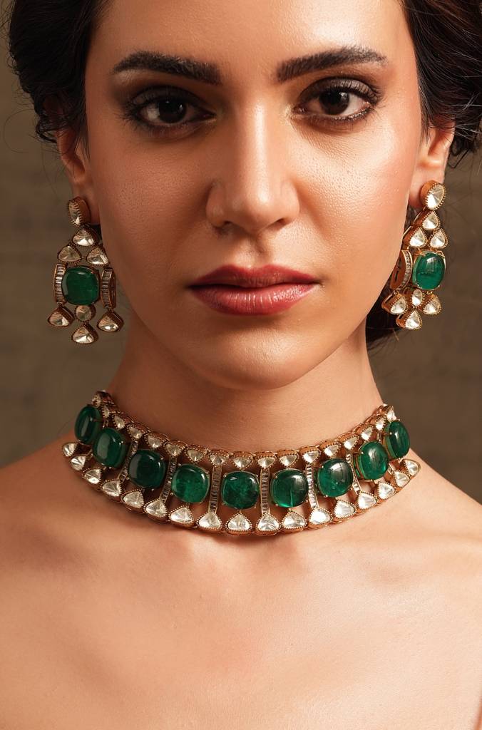 Indo Chic Green Choker Set : JBRTJSNKS144