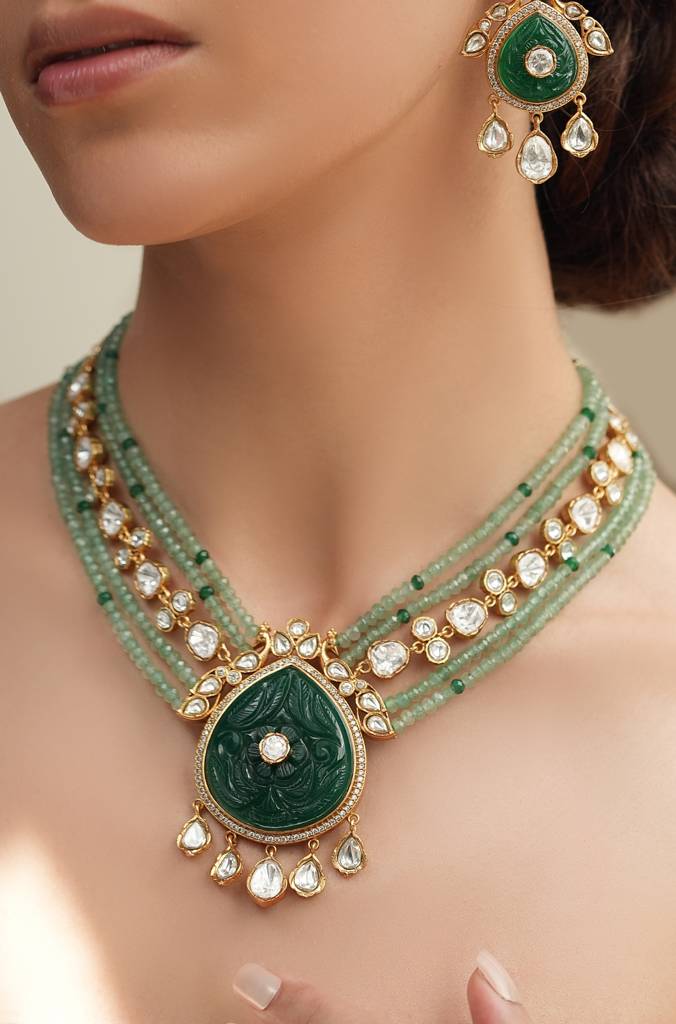 Green Harmony Polki Set : JBRTJSNKS147