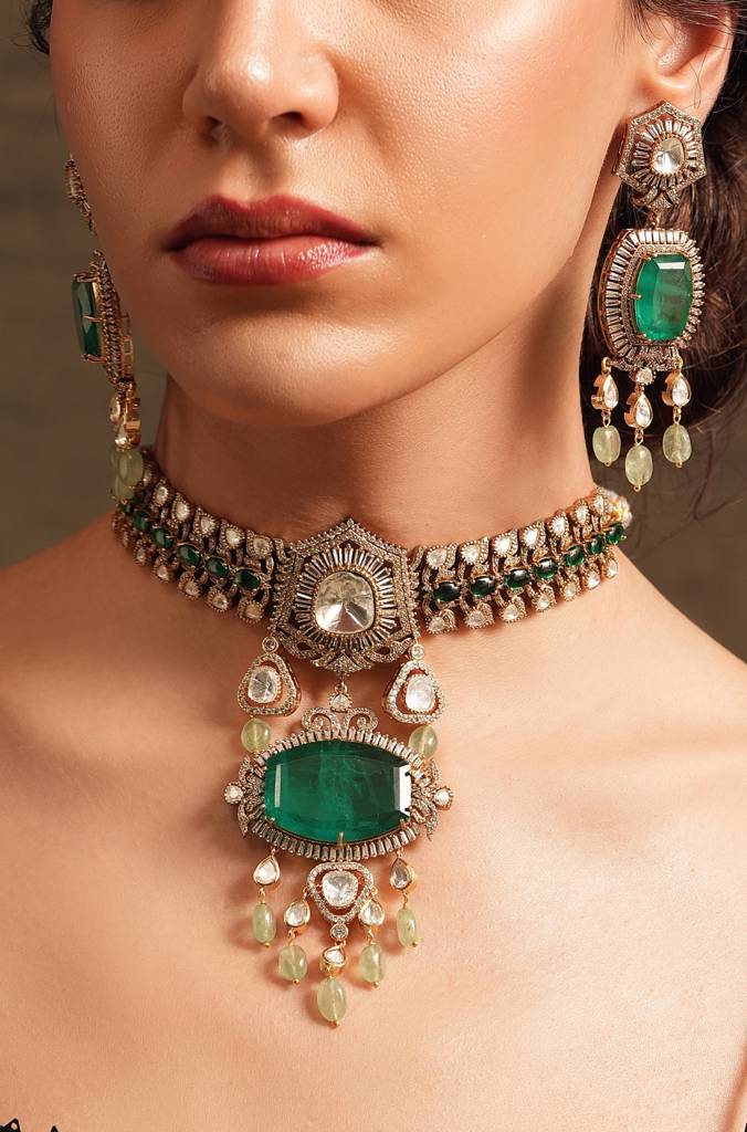 Victorian Emerald Choker Set : JBRTJSNKS21